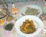 A picture of step 5 of Flat beans and potatoes with chapati.