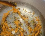 A picture of step 1 of Basmati rice with onions and dill.