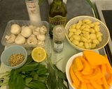 A picture of step 1 of Crispy Gnocchi with Mushrooms, Squash & Sage (vegan).