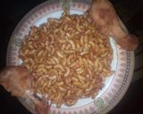 A picture of step 7 of Macroni with chicken drum stick.
