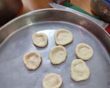 A picture of step 1 of Badhusha (sweet).