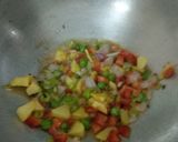 A picture of step 7 of Poha with mix vegetables.