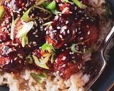 A picture of step 4 of Speedy & Sticky Gochujang Meatballs.