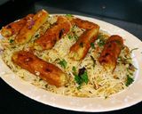 A picture of step 2 of Seekh Kabab Pulao.