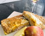 A picture of step 4 of Egg-in-a-hole plus Cheese.