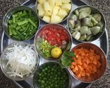 A picture of step 1 of વેજ કરી વિથ રાઈસ.