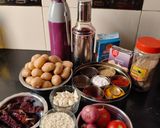 A picture of step 1 of Lasaniya batata.