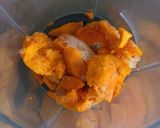 A picture of step 1 of Alphonso Mango with venila ice cream shake.