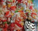 A picture of step 1 of Paneer Capsicum Bhurji.