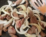 A picture of step 3 of My Balsamic Lamb Stir fry and sundried tomatoes. 😀.