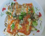 A picture of step 3 of Oyster Omelet.