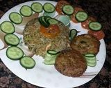 A picture of step 1 of Vegetable colour layar rice #cookpadApp.
