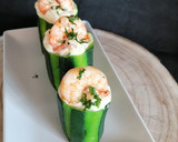 Foto del paso 18 de la receta: Troncos de calabacín rellenos de atún y langostinos