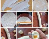 A picture of step 6 of Rose shaped Khajyache Layered Kanavla (CKP style).