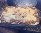 A picture of step 10 of Mixed Meat, Ham, and Cheese Lasagna.