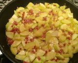 A picture of step 2 of Zucchini with Ham, Cheese, and Eggs.