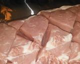 A picture of step 5 of Foil wrapped honey mustard pork loin with zucchini, squash, and baby carrots.