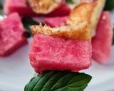 Foto del paso 5 de la receta: Halloumi, el queso chipriota, grillado, con sandía y menta 🧀🍉🌱 🫒 recorriendo la isla de Chipre 🇨🇾