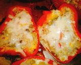 Foto del paso 2 de la receta: Pimientos rellenos de arroz yamaní integral, choclos y arvejas.