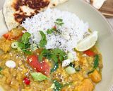 A picture of step 2 of Lentil & vegetable coconut curry.