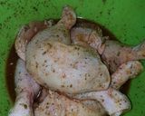 Sült csirkecomb savanyù káposzta ágyon almával és burgonyával recept fázis 2 fotója