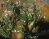 A picture of step 4 of Palak gosht.