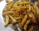 A picture of step 2 of Potato fries style chaat.