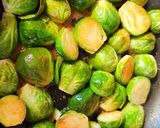 A picture of step 3 of Brussels Sprouts with toasted pecans.