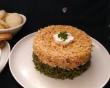 A picture of step 15 of Baked palak paneer rice.