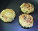 A picture of step 1 of Potato Dahi Bhalla.