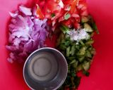 A picture of step 1 of Mixed Salad.