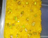 A picture of step 7 of Mango flavour coconut burfi.