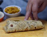 A picture of step 5 of Chapati Roll /Kati roll (with White Chana):.