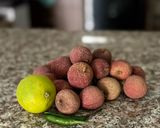 A picture of step 1 of Lichu Lonka Sherbet (Lychee Mirchi Sherbet).