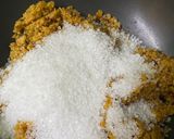 A picture of step 2 of Malai burfi.