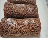 Foto langkah ke 6 dari resep Dadar Gulung Coklat Isi Unti Matcha Istimewa 💚.