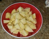 A picture of step 1 of Spanish Potato and Zucchini Omelette.