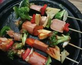 Foto langkah ke 3 dari resep Sate Sosis Paprika/ Sate ala Bbq.