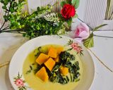 Foto langkah ke 7 dari resep Labu kuning & daun pepaya jepang kuah santan.