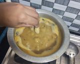 A picture of step 5 of Chole with dhokla.
