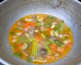 A picture of step 7 of Kerala style varutharacha sambar.