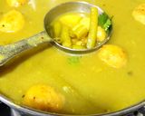 A picture of step 6 of Moong Kadhi With Urad Dal pakore and Mix Veggies.