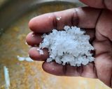 A picture of step 2 of Anjaneyar Temple milagu (black pepper) pongal.