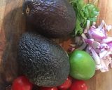 A picture of step 1 of Guacamole #eattherainbow.
