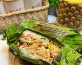 Foto langkah ke 3 dari resep Nasi Bakar Ayam Suwir Nanas.