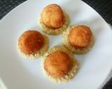 A picture of step 2 of Deep fried salmon and corn balls with hummus.