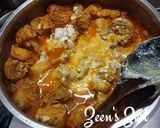 A picture of step 3 of Rogan Murgh/Chicken.