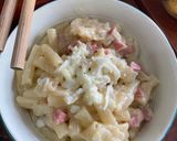 Hình bước làm 4 của món Nui kiểu carbonara (vị giống pizza)