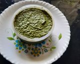A picture of step 6 of Pudina and spinach chutney.