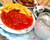 عکس مرحله 1 از دستور گوجه بادمجان و سیب زمینی سرخ کرده🍅🍟